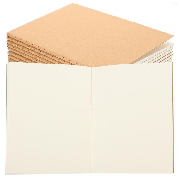 Cover Kraft Journal 12 Quaderni da viaggio 14x10cm Blocco note in carta bianca Blocco note