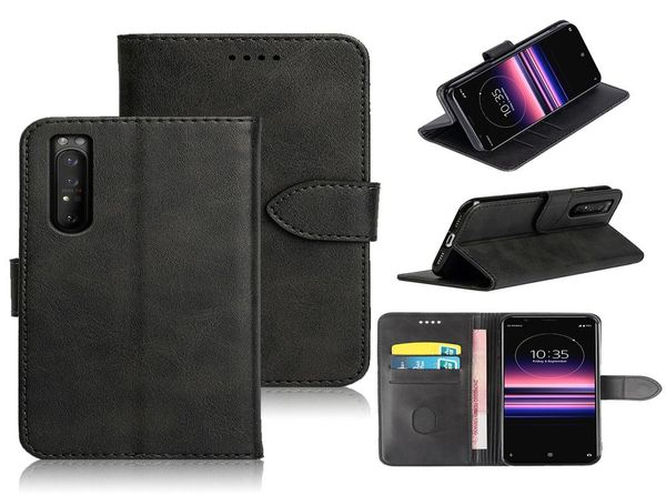 TPU TPU Silicona blanda negra para Sony Xperia 5 II Flip Flip Wallet Case9964360