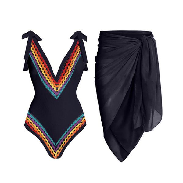 Couverture de maillot de bain rétro féminin robe de plage de vacances noire vintage