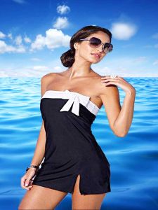 Cover-up zomer sexy bikini cover-up dames vakantie bodycon off-shoulder zwart patchwork badpak mini strandjurk strandkleding robe de plage