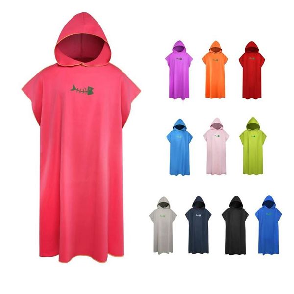 Cover-ups Portable séchage rapide bain serviette de plage adulte femmes hommes nager plongée en plein air changeant cape printemps surf à capuche peignoir 3093