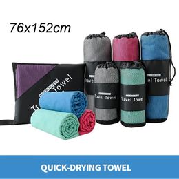 Cover-ups Solid Strand handdoek Microfiber Sport Superfijn Vezel Sneldrogende handdoeken Draagbare absorberende dubbelzijdige fleece zandvrij