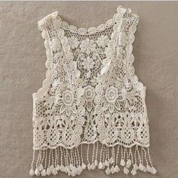 Cover-Ups Été Enfant En Bas Âge Enfants Bébé Filles Crochet Dentelle Creux Cardigan Hauts Gilet Glands Couvrir Gilet Maillots De Bain Beachwear Saro269q