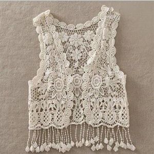 Cover-Ups Été Enfant En Bas Âge Enfants Bébé Filles Crochet Dentelle Creux Cardigan Hauts Gilet Glands Couvrir Gilet Maillots De Bain Beachwear Saro283m