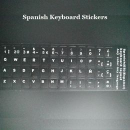 Couvre 100pcs / lot ES ESP Suisseurs de clavier espagnol pour l'ordinateur portable MacBook NotBook PC Computer Keyboard Protector Sticker for iMac Bulk