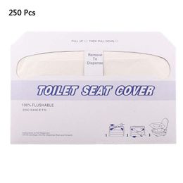 Behandelt 250 stcs Wegwerp Toilet -stoel Covers Portable spoelbaar Universal Potty Shields K0AB