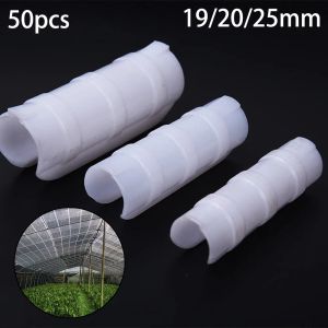 Couvre 50pcs 19/20 / 25 mm Clips de plante Clip Clip Greenhouse Snap Pinmps Film Clamps Plastic Pipe Pinmps Gardening Supplies