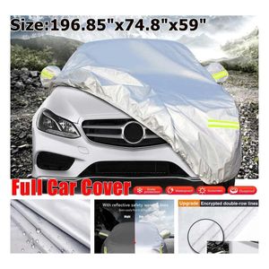 Covers Car Covers ERS FL ER 210T Waterdichte Sunsn Dust Dof Case Wreflective Strips voor SUV Sedan J220907 Drop Delivery Mobiles Motorcycl