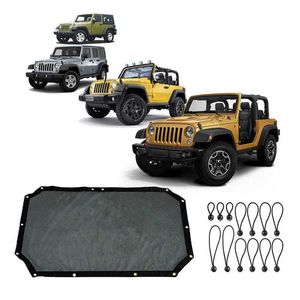 Covers Car Roof Sunshade Mesh for Jeep Wrangler JK Accessories Styling 24 Door 20072017 Shade Top UV Proof Protection Net CoverHKD230628