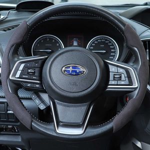 Covers Car Suede Fluffy Steering Wheel Cover Auto Interior Accessories voor Subaru Forester Outback Legacy XV Crosstrek Impreza WRX BRZ G230524 G230524