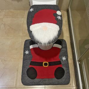 Covers Kerst Gnome Toilet voor SEAT Deksel voor BESCHERMING Covers Vloertapijt Set Benodigdheden voor Thuis Restaurant Bar Eetkamer Decor