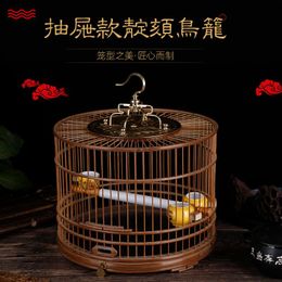 Couvre Type de tiroir Cage à oiseaux Cage à oiseaux en bambou Cage Zizhu Cage en bambou Cage en bambou Cage circulaire maison à oiseaux grande Cage à oiseaux