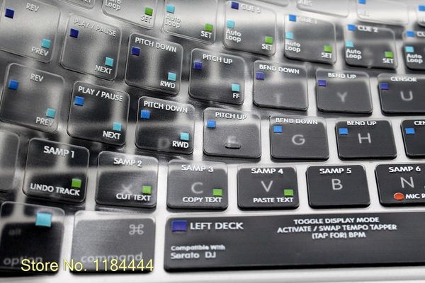 Couvertures pour l'ancien MacBook Pro Air 13 15 17 USA Serato DJ Raccourci Hot Key Functional TPU Backlight Clavier Couverture de la peau Protecteur