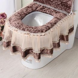 Covers Four Seasons Universal European Lace Toilet Cushion Huishoudelijke toiletbril Cover Covered Toilet Cover and Seat Cushion