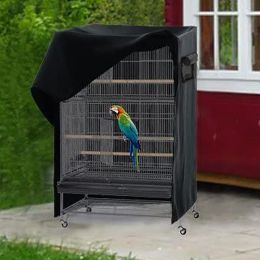 Couvre un grand cage d'oiseau noir cage de perroquet à vent lavable Cages carrés de nuance à poussière de poussière de nuance respirante protecteur de cage d'oiseau respirant