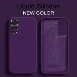 Couvre le couvercle souple de silicone liquide d'origine de luxe pour Xiaomi Redmi Note 11 Pro 5G 11S 10 Remarque 13 Pro 5G Redmi Note 12 Case de téléphone global