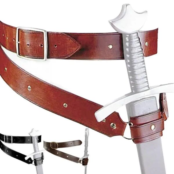 Couvre les hommes Swords de renaissance médiévale Solder ceinture de ceinture gaine de la taille adulte Guerrier Pirate Viking Knight Cosplay Cosplay En cuir Boucle Boucle