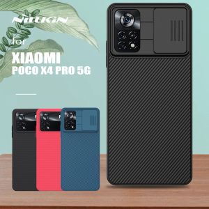 Bedekt Nillkin voor Xiaomi Poco X4 Pro 5G Case CAMSHIELD SLIDE CAMERA Slim Cover Frosted Shield voor Xiaomi Poco X4 Pro 5G NFC Lens Case