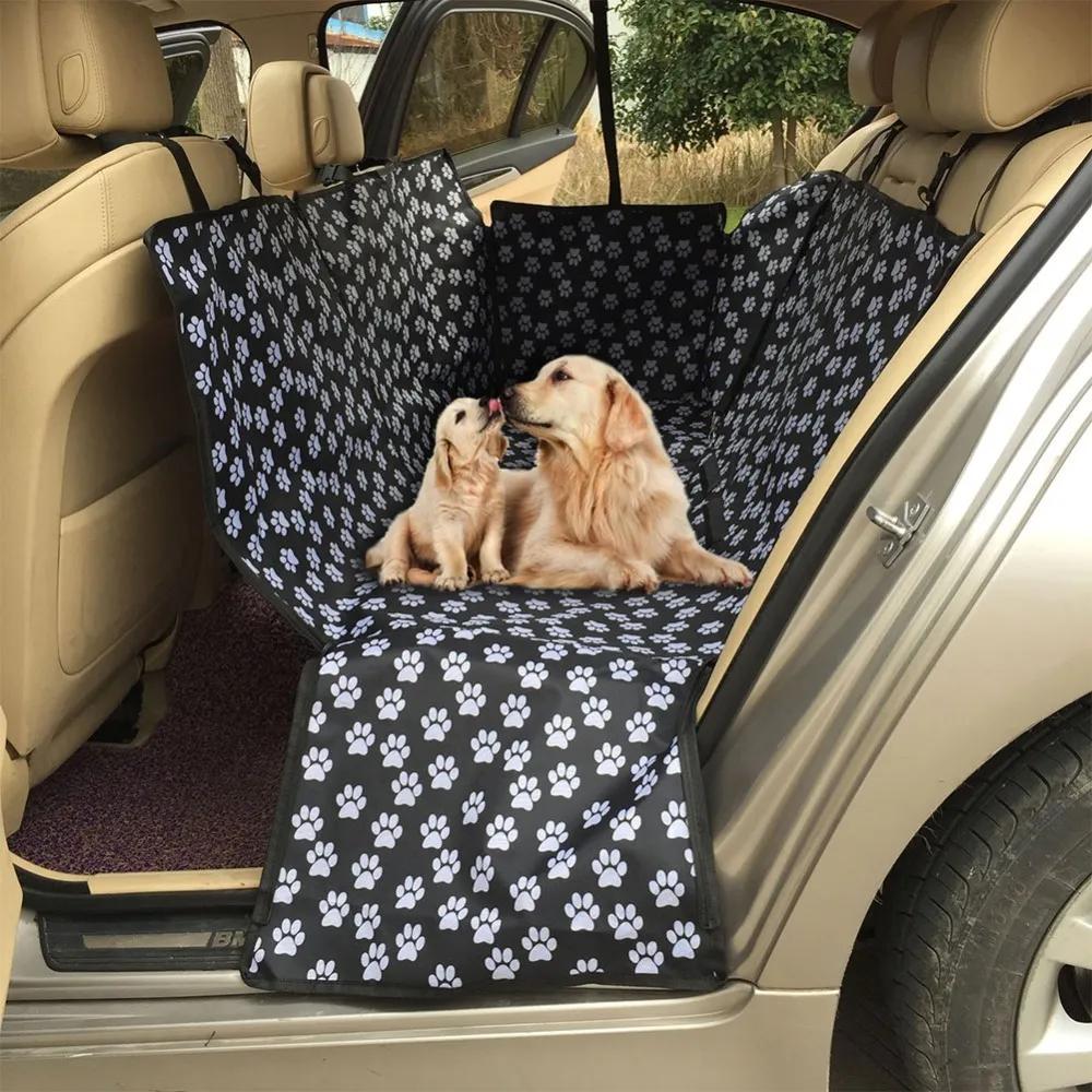 Obejmuje nośniki zwierząt domowych Oxford Wzór samochodu Pet Siedząc Pies Piesnik tylny siedzenie nośnik Wodoodporna matę Hammock Protection