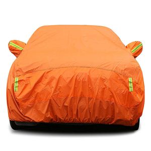 Cubiertas Universal naranja al aire libre sol polvo protección UV cubierta completa del coche Protector impermeable para BMW Audi Honda Hyundai KIAHKD230628