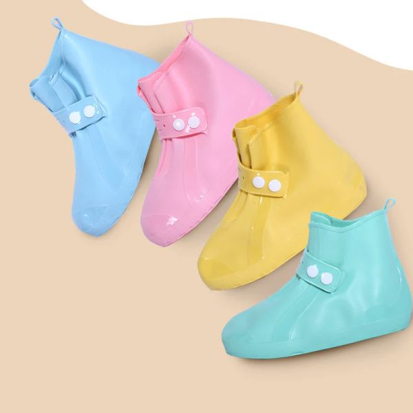 Cubiertas Botas de lluvia impermeables para niños, cubierta de zapatos, chanclos antideslizantes reutilizables, Protector de zapatos para bicicleta escolar para niñas y niños