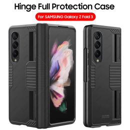 Couvertures z plier 3 Hinge Case Armor Shockproof Couvre pour Samsung Galaxy Z Fold 3 5G Hinge Hinge Full Protection Hard PC Cover Fundas