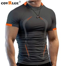 Covrlge été chemise de Sport Sport T hommes séchage rapide course t-shirts d'entraînement Fitness hauts surdimensionné à manches courtes t-shirt 240220