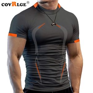 Covrlge Zomer Gym Shirt Sport T Mannen Sneldrogende Running Workout Tees Fitness Tops Oversized Korte Mouw T-shirt 240318