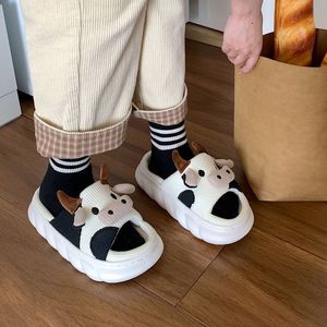 Cowsine Cartoon Mignon femmes pantoufles Soft Cloud Platform Shoes intérieur Summer Female Female Glisses Sandales Sodales Masse masculine