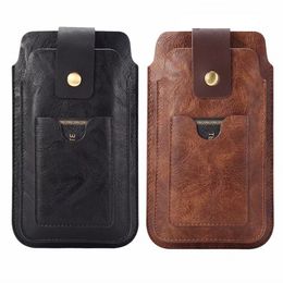 Cache en cuir double sachet 7.2 Deux support de ceinture de téléphone pour l'iPhone 15 14 13 12 11 Pro Max 8 Plus hommes Holster de la taille de la taille de voyage