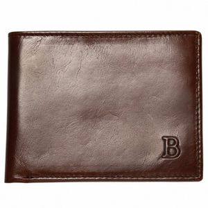 Carteras de cuero de vaca para hombres con bolsillo para monedas Monedero masculino vintage Bloqueo RFID Cartera de cuero genuino para hombres con tarjeteros C5dI #