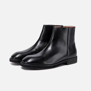 Cuir de vache hommes bottes hautes mode Style britannique talon épais décontracté Martin chaussons Chelse bottes chaussures