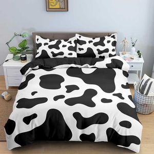 Cow Speckle Beddengoed Sets 3D Dekbedovertrek Kleding Twin / Queen / King Size Room for Kids Set 210615