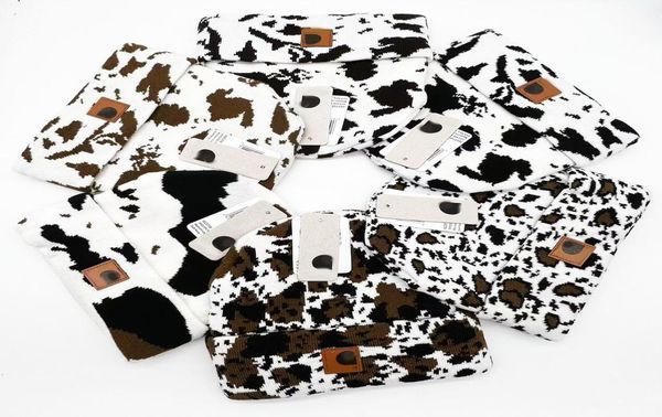 Vache Spots Acrylique Montre Chapeau Bonnet Bonnet En Tricot Marque De Luxe Designer Unisexe Hommes Femmes Hiver Chaud Ski Crâne Chapeau HipHop Mode Stre3330234