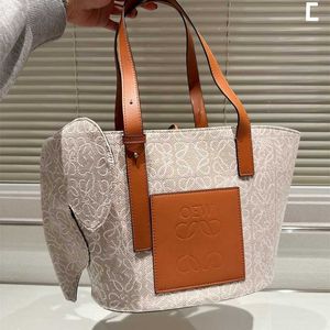 Sac fourre-tout en forme d'éléphant pour femmes, fourre-tout en tissu Jacquard anagramme et cuir de styliste, sacs à main Atchwork pour dames, bandoulière