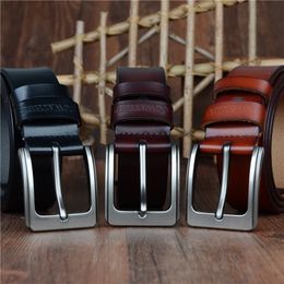 Cowather Men Riem Koe Lederen Designer Riemen voor Mannen Hoge Kwaliteit Mode Vintage Mannelijke Strap voor Jeans Cow Skin XF002 201117