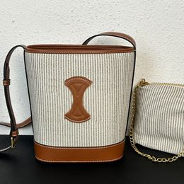 Cowboy Emmer Tas Dames Schouder Crossbody Tassen Echt leer Geborduurde Streep Ketting Rits Voering Klassieke Handtassen Portemonnee Mini Tote Portefeuilles