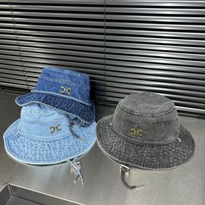 Cowboy Classic Designer Bucket Hat Metal Letter Women's Fisherman Hats With DrawString verstelbare strandhoed heren bergsporthoeden