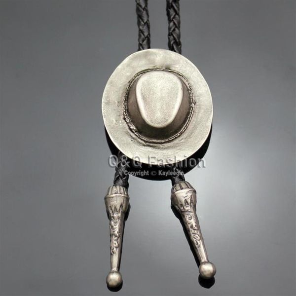 Sombrero de vaquero Stetson Cuero negro Rodeo Western Bolo Bola Corbata Línea Danza Joyería 2021 Nuevo Collar248q