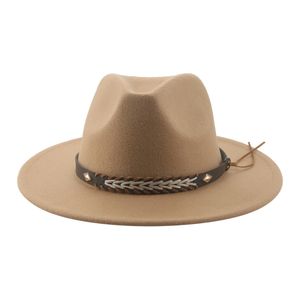 Cowboyhoed Winter Vrouwen Hoed Hoeden voor Vrouwen Man Caps Fedora Vilten Panamahoed Western Cowboy Vintage Solid Fedora Chapeau Femme