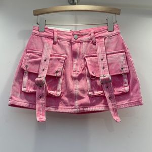 Cowboy Rok Broek in de Zomer 2024 Roze Leeftijd Verminderen Pocket Strap Anti Lijn Afslanken Werk Jurk voor Vrouwen 230314