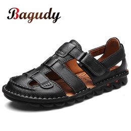 Sandales extérieures d'été de haute qualité Classic Classic High Quality Fashion Fashion et confortable Chaussures en cuir de plage pour hommes Taille 48 2 9727 977