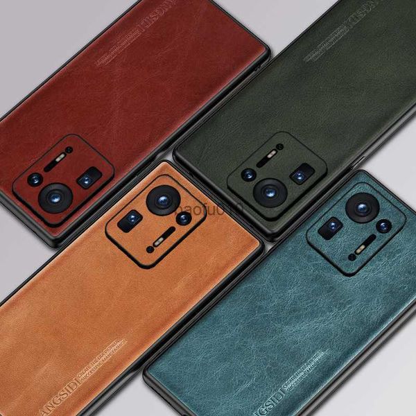 Fundas de teléfono móvil de cuero de cera de aceite genuino de piel de vaca para Xiaomi Mi Mix 4 Mix4 funda de cobertura completa ShellL230619