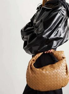Cowhide Leather Large Knot Bag 36cm bakken weven echte handgemaakte sling tassen capaciteit shopper luxe designer onderarm portemonnees en handtassen