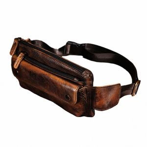 Cuero de vaca Hombres Casual Fi Travel Fanny Cinturón Bolsa Pecho Sling Bag Diseño Bum 7 