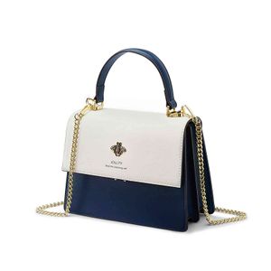 Cuir de vachette petit carré Purs sac à bandoulière simple pour femme sac à main bandoulière bleu