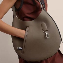 Sac à main circulaire chaud en cuir de vache pour femmes, grande capacité, sac à bandoulière simple, fourre-tout à la mode