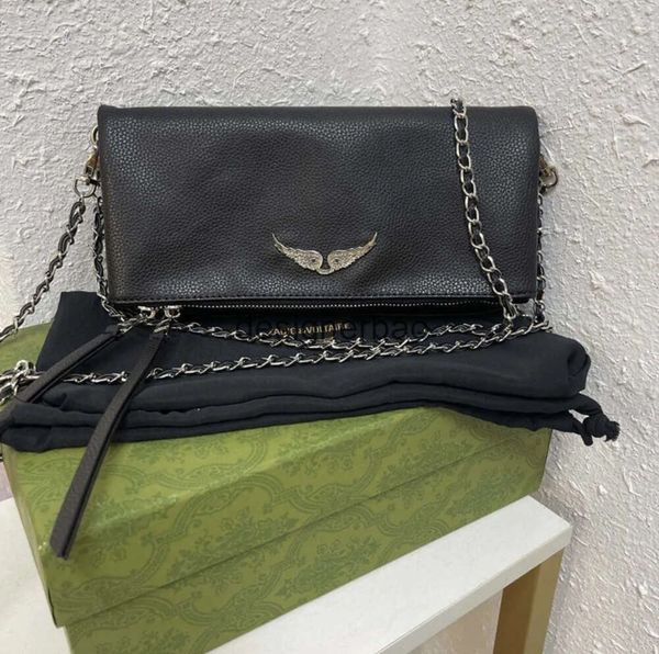 Peau de vache Zadig Voltaire épaule sacs à bandoulière célèbre motif d'aile femmes enveloppe sac de messager concepteur de luxe sacs à main mode rivet Hobo