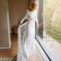 Capot dos ouvert robes de mariée robes de mariée à manches longues grande taille dos nu détachable jardin Mariage 326 326