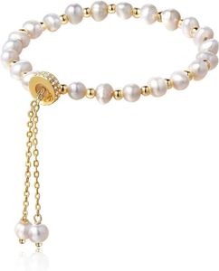 Cowlyn Pearl Bracelet Chain Ring Barok Culture Bossimi 14K GOUD VERLAADBAARDE MAAGIBLE VALENTINES DAG CHARM Exquise handgemaakte sieraden Geschikt voor Wome